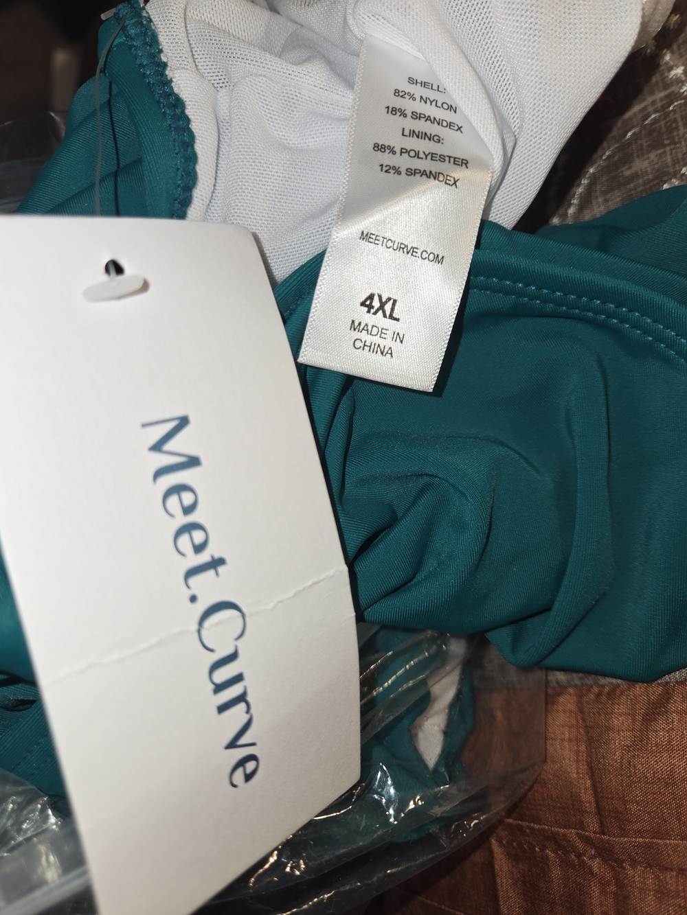 Meet.Curve Teal Swimwear Top - 4XL
